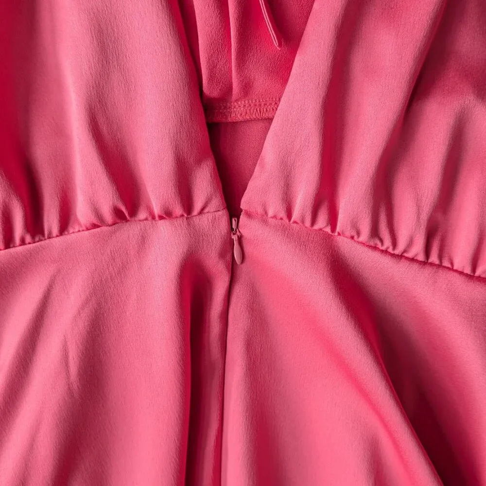 ASOS Design Curve Pink Satin Batwing Mini Dress size US 16 - Picture 9 of 10